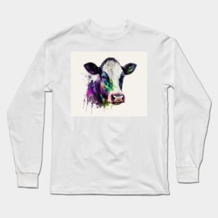 Cow Watercolour Painting Long Sleeve T-Shirt